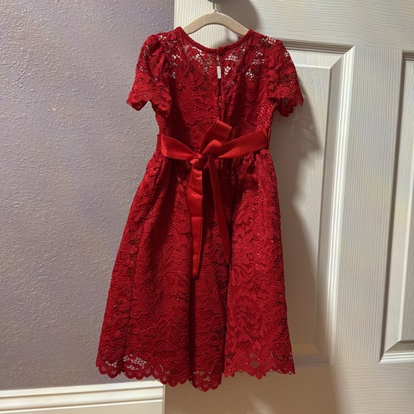 Red Lace Holiday Dress by Rare Editions - Size 2T - Picture 3 of 9